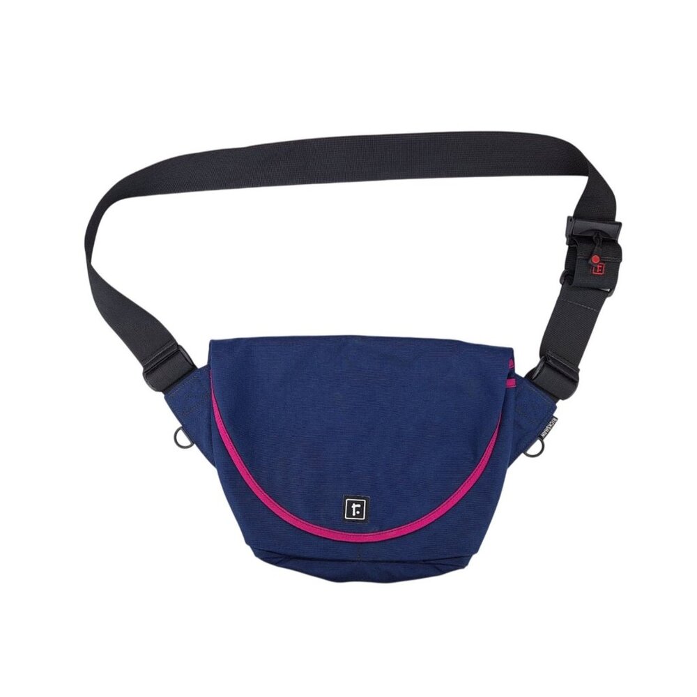 Rickshaw Small Zero Messenger Bag Adjustable Strap Blue Pink Canvas Francisco